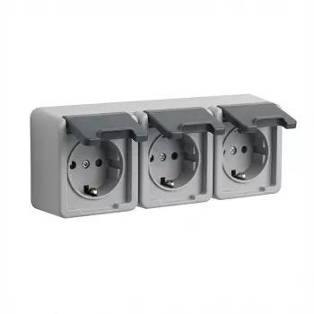 Gniazdo wtykowe Schuko GIRA 4789 30, 16 A, 250 V, szara obudowa z tworzywa sztucznego