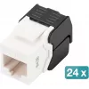 Digitus CAT 6 Keystone Jack nieekranowany 24 sztuki Płaski Czarny Biały RJ-45