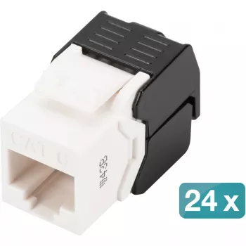 Digitus CAT 6 Keystone Jack nieekranowany 24 sztuki Płaski Czarny Biały RJ-45