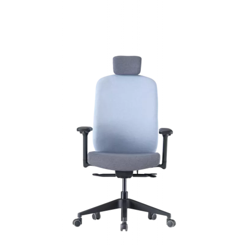 Up Up Athene ergonomiczne krzesło biurowe Czarna, Szara + Niebieska tkanina