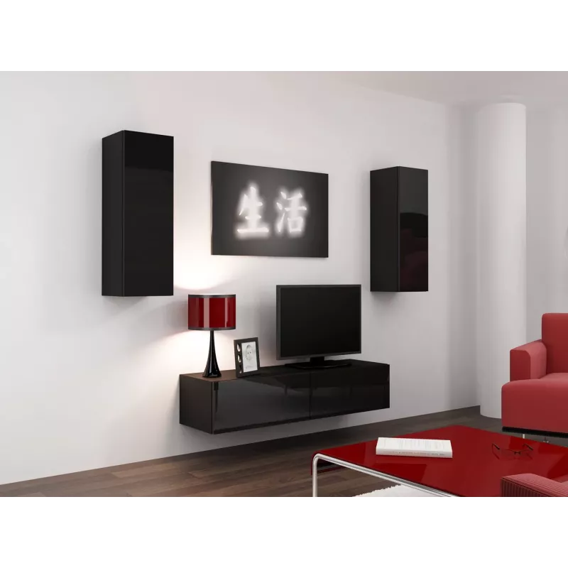 Cama stojak TV VIGO 140 30/140/40 czarny/czarny połysk