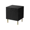 Komplet 2 szafek nocnych cama meble JUNGLE — 53,5×40,5×44 cm, czarny mat MDF/płyta wiórowa, złote nogi