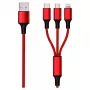 Kabel USB 2GO 797150 1.5m USB B USB C/Micro-USB B/Lightning Czerwony