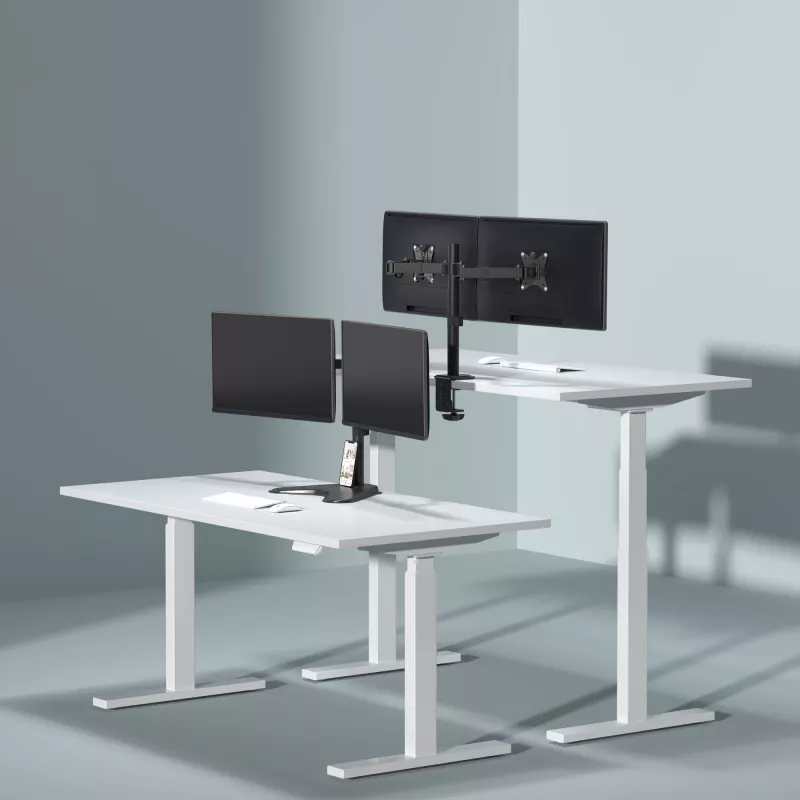 Uchwyt ścienny do monitora SBOX LCD-352/2-2 dla ekranów 13–32 cali, podwójne ramię, obciążenie 2×8 kg, VESA 100×100