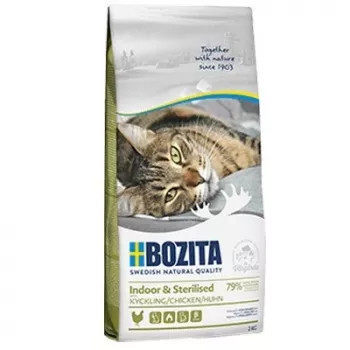 Sucha karma dla kota BOZITA Indoor & Sterilised Chicken 10 kg — dla dorosłych kotów niewychodzących i po sterylizacji, 32% białka, 14% tłuszczu