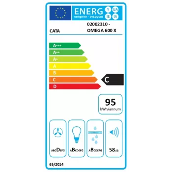 Okap CATA OMEGA 600 X/M montowany na ścianie klasa C