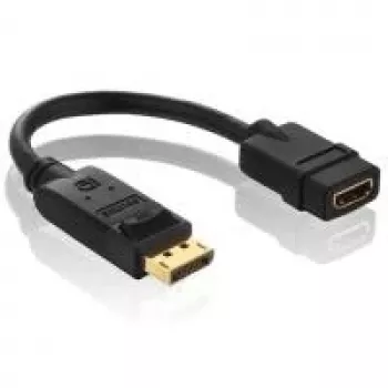 Purelink PureInstall PI155 - Adapter wideo/audio - DisplayPort / HDMI - 28 AWG - DisplayPort (M) - HDMI, 19-pin (W) - 10 cm - Ekranowany - Czarny (PI155)