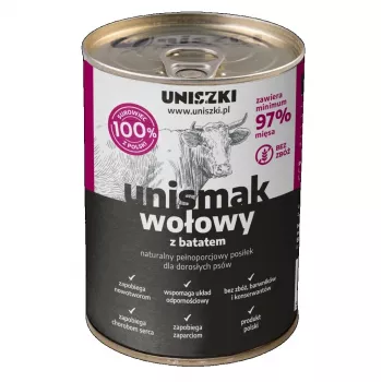 Mokra karma dla psa UNISZKI Unismak Wołowina 400g — wołowina, 400 g