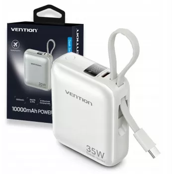 Power bank Vention FHEN0 litowo-polimerowy 10000 mAh 35 W USB-C 1 port biały