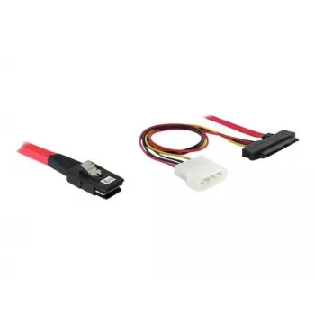 DeLOCK - Wewnętrzny kabel SAS (Serial Attached SCSI) - 4-torowy - 36 pin 4i Mini MultiLane - Wewnętrzne zasilanie, 4-pin, wewnętrzny SAS, 29-pin (SFF-8482) - 50 cm (83059)