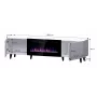 Szafka TV Cama Meble PAFOS EF z kominkiem elektrycznym 180x42x49 cm, czarny mat, 2 drzwi, 1400–1600 W
