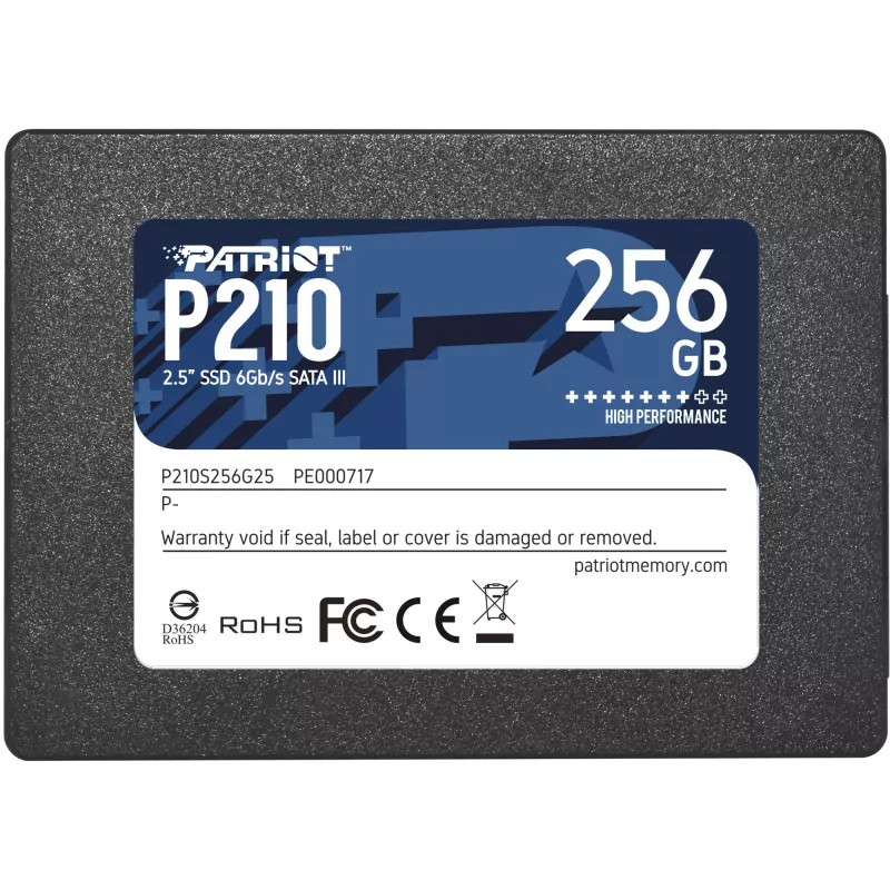 2.5 inch SATA III SSD Patriot P210 256 GB — 500 MB/s odczyt, 400 MB/s zapis, 7 mm