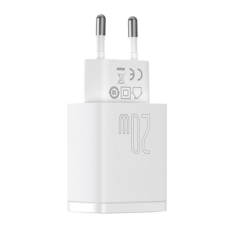 Ładowarka sieciowa Baseus Compact 1x USB-A + 1x USB-C 3A, kompaktowa ładowarka podróżna