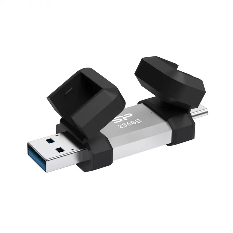 Pamięć USB Silicon Power 256 GB USB Type-A / USB Type-C, USB 3.2 Gen 1, aluminiowo-gumowa zatyczka