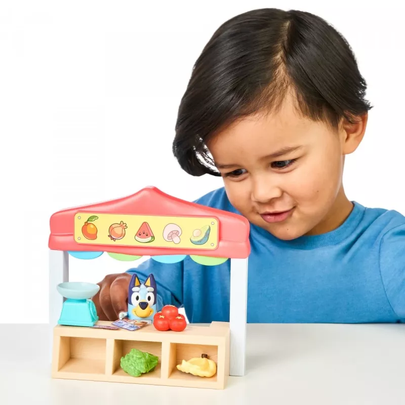 Zestaw figurek zabawkowych TMTOYS Mini Bluey Sklep spożywczy BLU17555 – zestaw miniaturowych figurek do zabawy