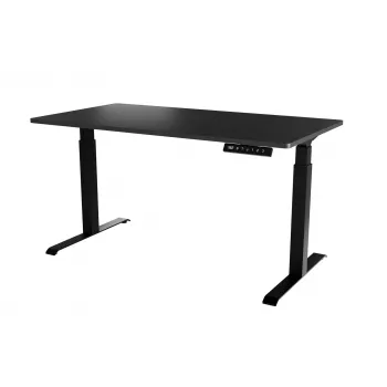 Biurko cama meble MOON LONG z elektryczną regulacją wysokości 150x80 cm, prostokątny blat z płyty wiórowej, zakres wysokości 72–120 cm, czarny/antracytowy