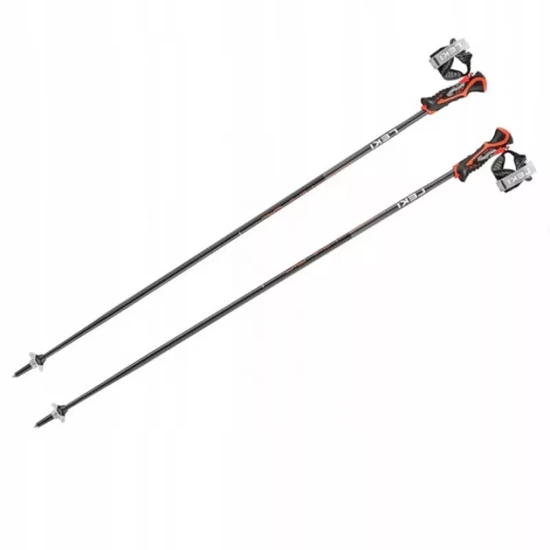 Kijki narciarskie Leki 3D AIRFOIL czarno-czerwone 120 cm