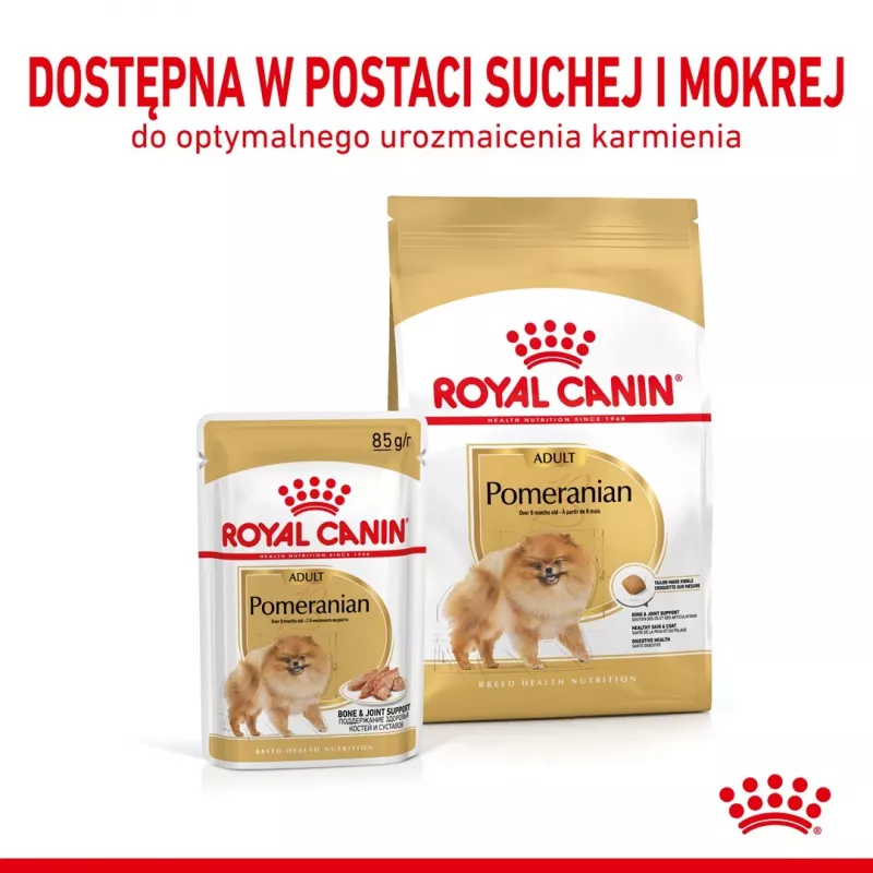 Sucha karma dla psa Royal Canin Pomeranian Adult 3 kg — formuła dla małych ras, dla dorosłych pomeranianów