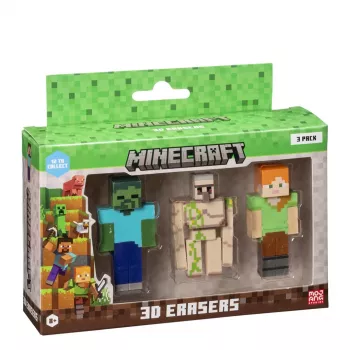 MINECRAFT 3D GUMKI - 3 PAK WERSJA C