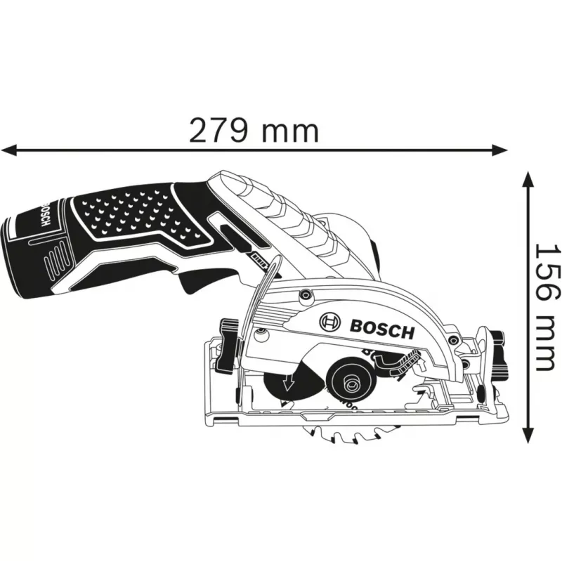 Bezprzewodowa ręczna pilarka tarczowa GKS 12V-26 Professional, 12 V (niebiesko-czarna, 2 akumulatory litowo-jonowe 3,0 Ah, w L-BOXX)
