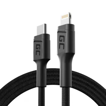 Kabel Lightning na USB‑C zielony Cell KABGC07, 1 m, czarny, Lightning (męski) na USB‑C (męski), 480 Mbps