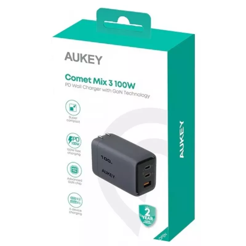 Comet Mix 3 Ładowarka ścienna PA-C5 3xUSB (2xUSB-C i 1xUSB-A) 100W 5A QC5.0 PD3.0 AFC PPS FCP SCP