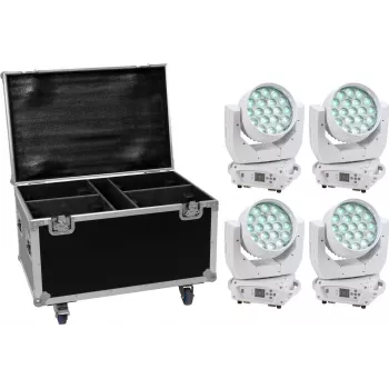 Zestaw lamp LED EUROLITE TMH-X4 biały – 4 reflektory z walizką transportową i kółkami