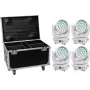 Zestaw lamp LED EUROLITE TMH-X4 biały – 4 reflektory z walizką transportową i kółkami