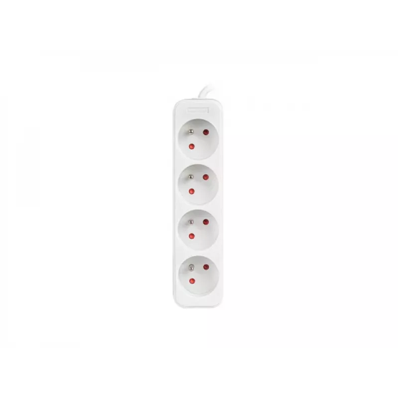 Listwa zasilająca 1,5 m, biała, 4 gniazda, kabel z litej miedzi