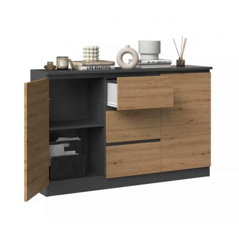 2D3S komoda 120x30x75 cm, antracyt/artisan