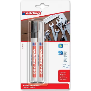 Marker Edding 750 Czarny Biały 2 szt.