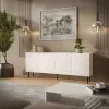 Komoda Cama LUCCA 4D, 200x40x80 cm, biała, płyta wiórowa, rama 16 mm
