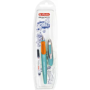 Pióro wieczne Herlitz my.pen z systemem nabojowym pomarańczowo-turkusowe