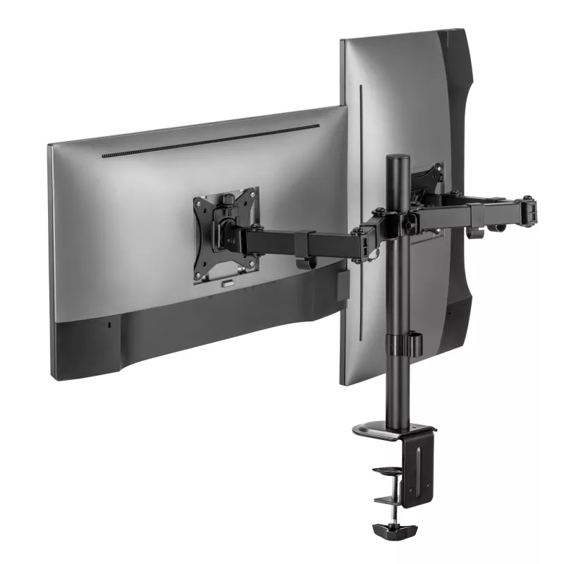 Uchwyt ścienny do monitora SBOX LCD-352/2-2 dla ekranów 13–32 cali, podwójne ramię, obciążenie 2×8 kg, VESA 100×100