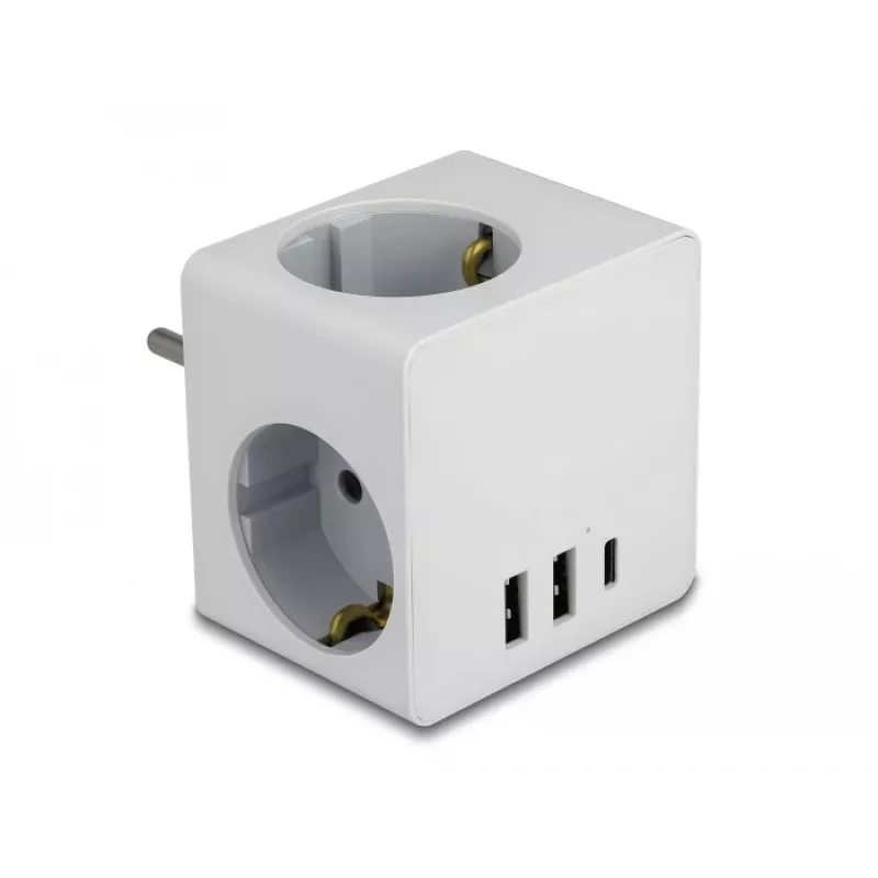 Adapter wtyczki zasilającej typu F DeLOCK 11496 2 porty USB 5 V 2,4 A 3 A