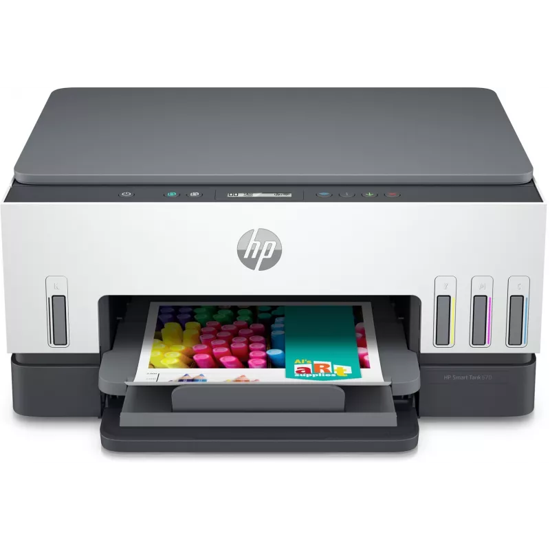 Wielofunkcyjna drukarka HP Smart Tank 670 — termiczna atramentowa, kolorowa, A4, Wi‑Fi/Bluetooth, dupleks, 4800x1200 DPI