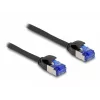Kabel sieciowy DeLOCK RJ45 Cat.6A S/FTP cienki 0,25 m Czarny