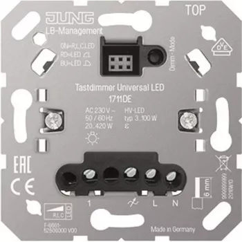 Ściemniacz Jung 1711DE Universal LED, sterowanie obrotowo-przyciskowe, do lamp LED
