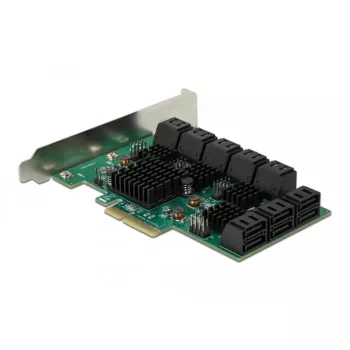 Karta DeLOCK 16 portów SATA PCI Express x4 6 Gbit/s zielono-szara