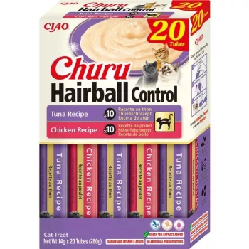 INABA Churu Hairball control Tuna and chicken recipe - przysmaki dla kotów - 20x14g