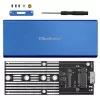 Obudowa SSD QOLTEC 51832 — zewnętrzna M.2 SATA, USB 3.0, do 2 TB, niebieska, obsługuje dyski 30 mm, 4 gniazda