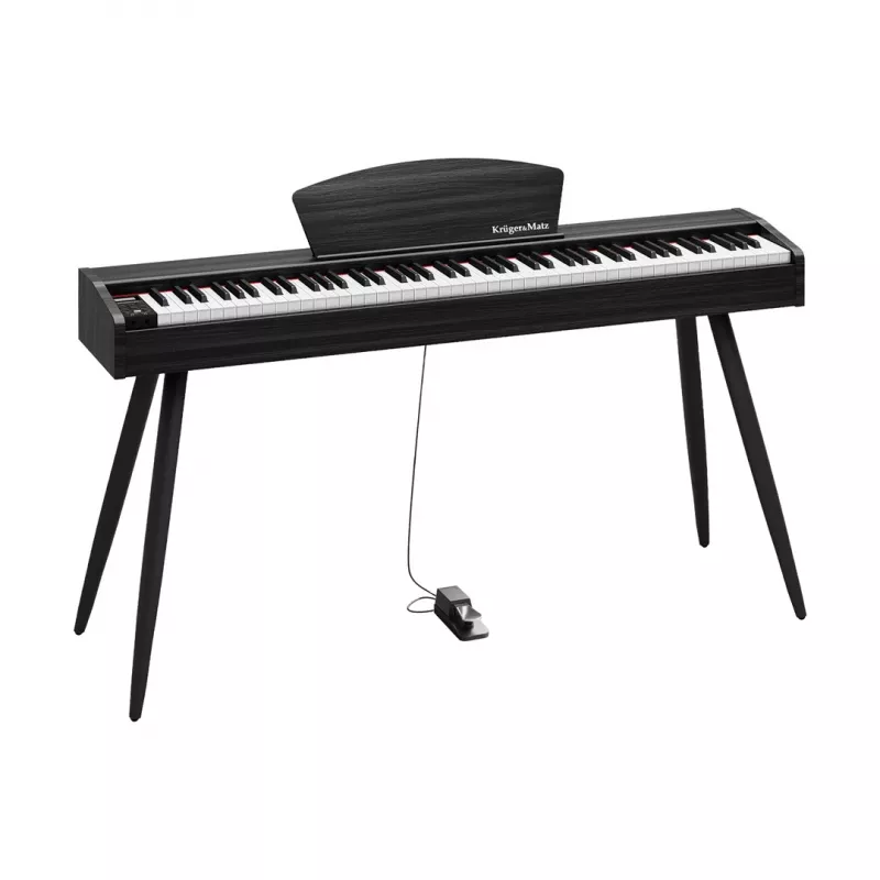 Pianino cyfrowe Kruger & Matz KMDP-45P-BK — wykończenie matowy czarny, ważone klawisze