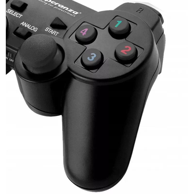 Kontroler do gier Esperanza EGG108K Czarny USB 2.0 Gamepad Analogowy / Cyfrowy PC, Playstation 3