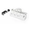 Listwa zasilająca DIGITUS 3-drożna z 2×USB-A i 1×USB-C, 3 gniazda AC typu E/F, kabel 1,5 m, biała
