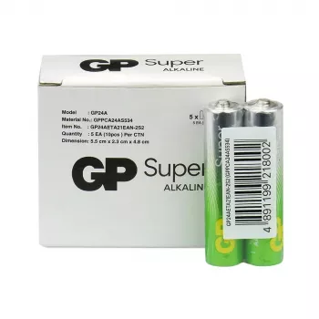 Alkaliczne baterie AAA GP Battery SUPER 1,5 V — opakowanie 10 sztuk