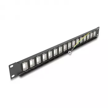 DeLOCK 19-calowy Panel Keystone 16 portów 1U czarny