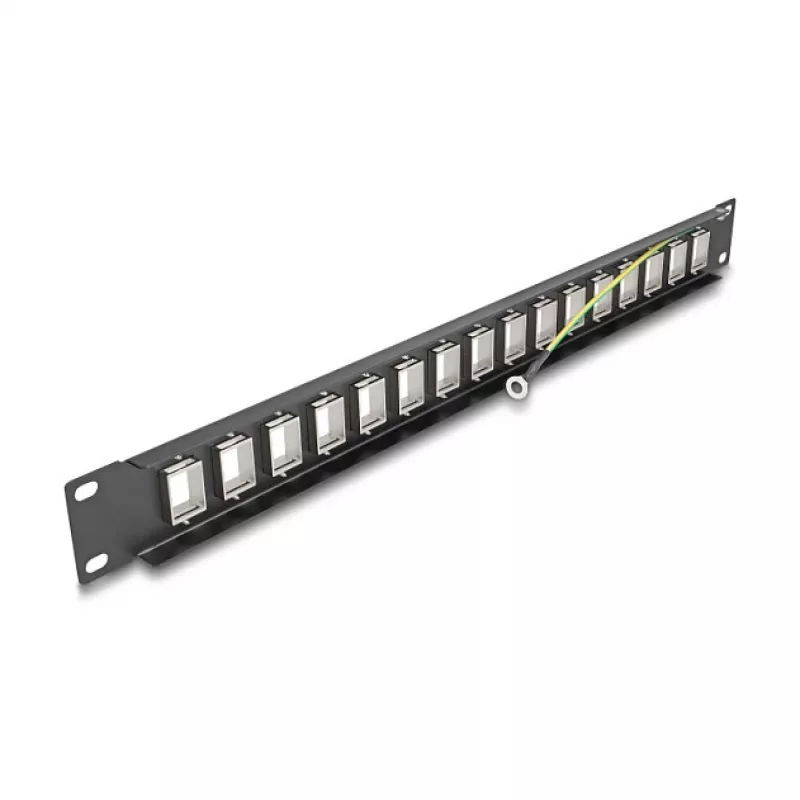 DeLOCK 19-calowy Panel Keystone 16 portów 1U czarny