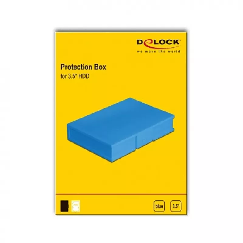 Pudełko ochronne DeLOCK 18373 na dysk HDD 3,5 cala niebieskie