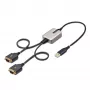 StarTech.com adapter kablowya USB na szeregowe 2-portowy 2ft (60cm), wymienne śruby/nakrętki DB9, zachowanie COM, USB-A na DB9 RS232, FTDI, ochrona ESD poziomu 4, Windows/macOS/ChromeOS/Linux - wytrzymała konstrukcja TPE