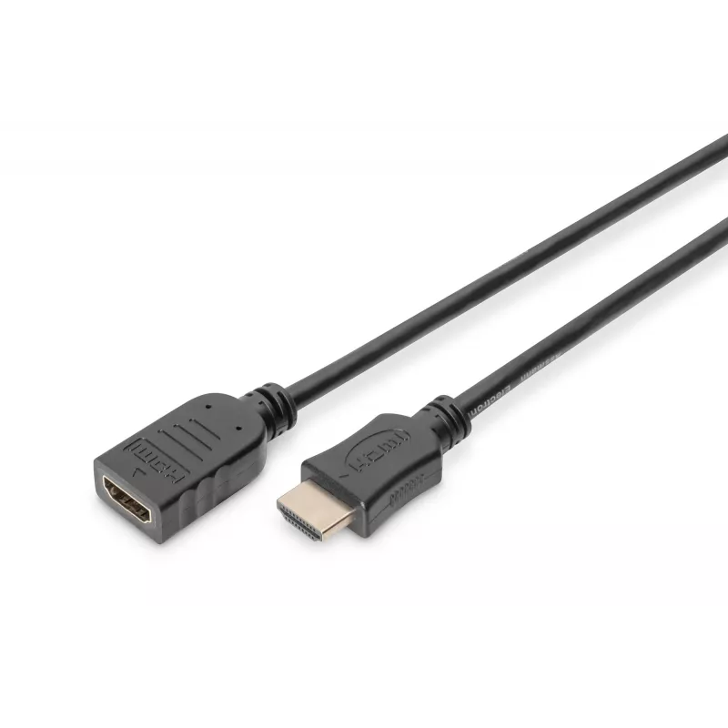 Digitus ASSMANN HDMI High Speed - HDMI mit Ethernet-Verlängerungskabel - HDMI (W) bis HDMI (M) - 5 m - Dreifachisolierung - Schwarz (AK-330201-050-S)